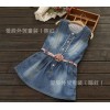 Qz15282 children's clothing wholesale trade belt lace placket cowboy Girl a bouquet