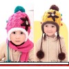 Children's hats wholesale bonnet stars plus velvet hat helmet baby knitted hat JM150 children