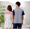 2015 lovers pajamas summer striped short sleeved Han Guonan suit lady nightgown Home Furnishing stra
