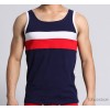 Men's leisure T-Shirt Blue White Red Cotton Vest spell slim vest SEOBEAN men