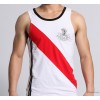 SEOBEAN fashion T-shirt vest white red stripes spell men's Vest cotton casual