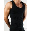 Wholesale fashion leisure line shirt men's vest SEOBEAN black men back