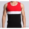 Red and black color are slim men's Vest cotton fashion SEOBEAN Hibbing men back