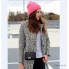 شتاء 2015 الأصل المرأة الاوروبية و # 039؛ ق مركز التجارة houndstooth طبقة في مقطع طويل