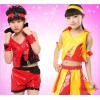 儿童演出服装女童舞蹈裙儿童漆皮套装男童女童表演服装大童演出服