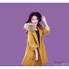 Winter 2015 new wool coat senfeld super female raccoon fur collar loose atmosphere woolen coat